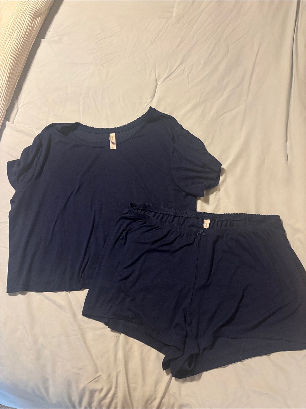 Auden Navy Short Sleeve Top & Shorts Sleep Set